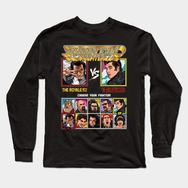 Saturday Night Fighter - John Travolta VS Long Sleeve T-Shirt by RetroReview